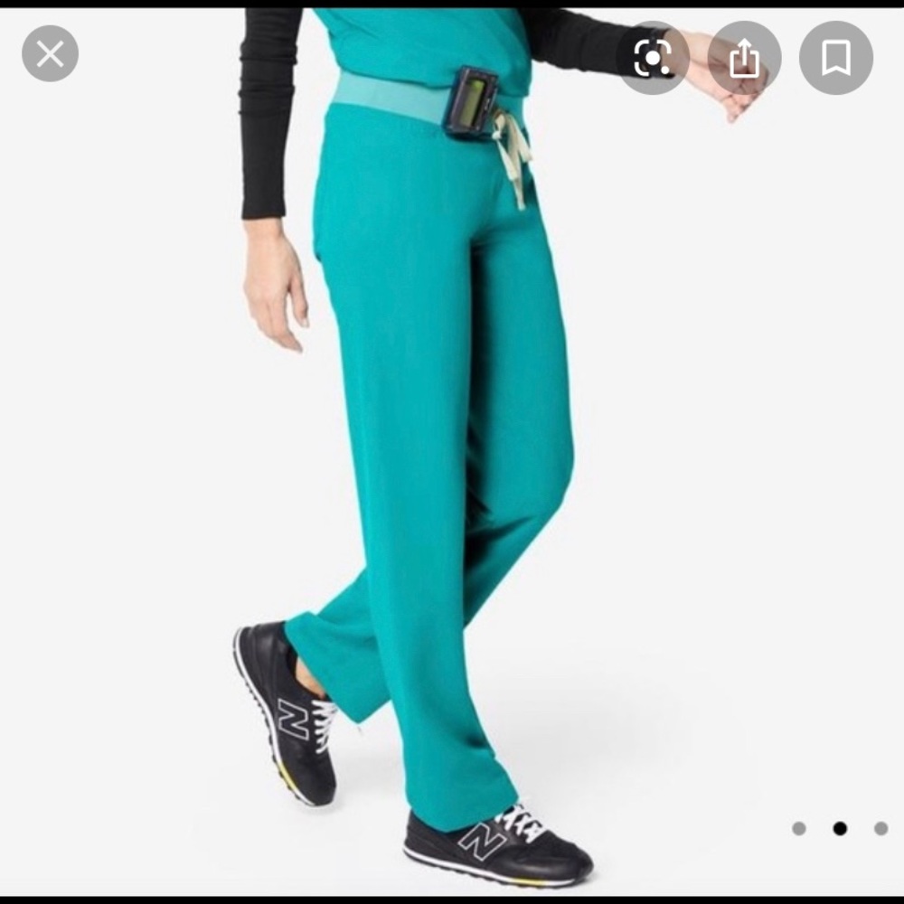 FIGS Teal Cabra wide leg scrub bottoms pants Large